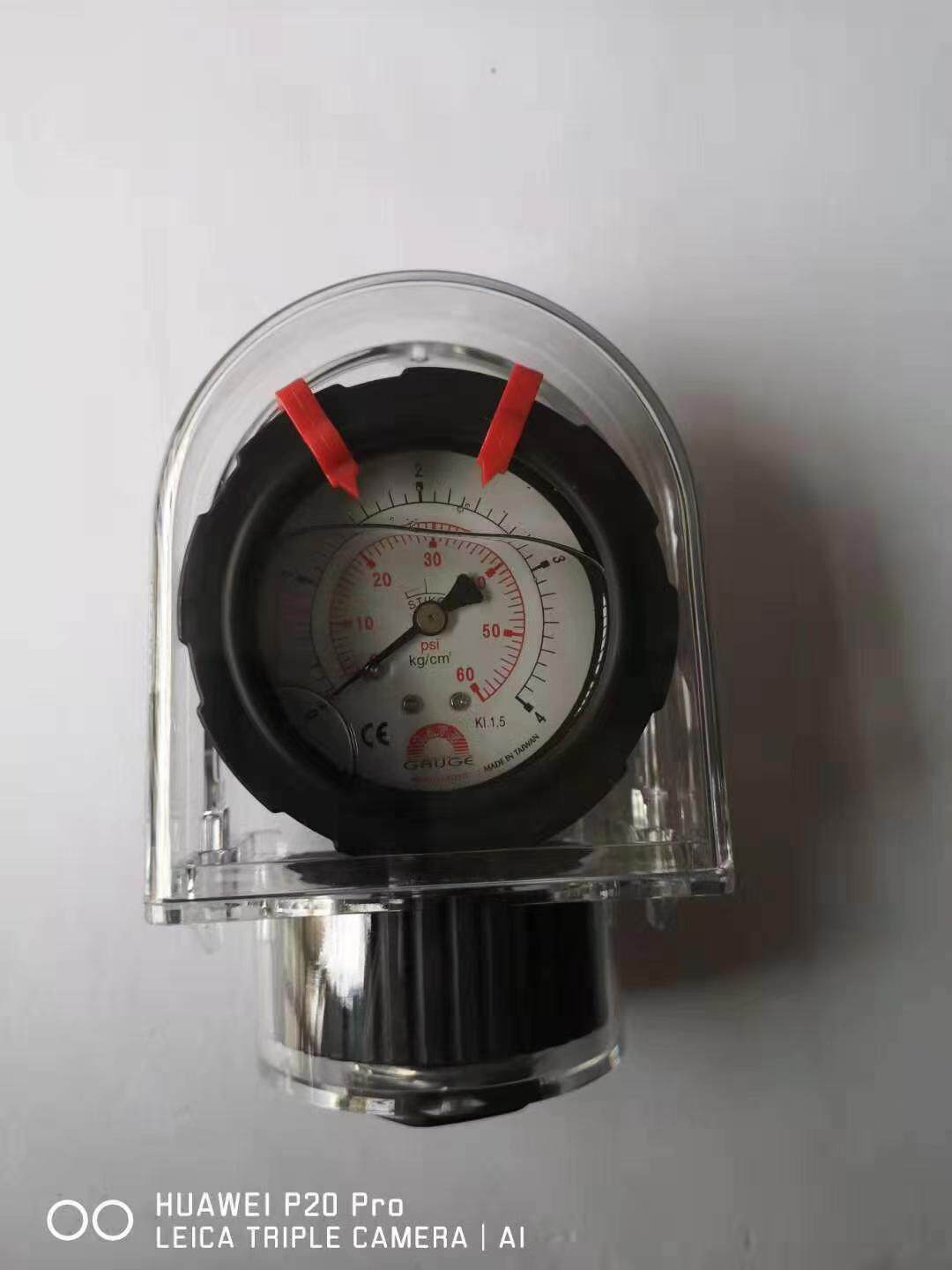 STIKO Taiwan Huaji PP diaphragm pressure gauge 4KG with transparent cover SAFE-GAUGE In stock