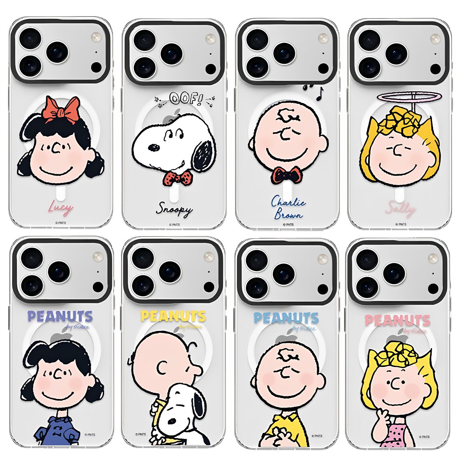 新款史努比snoopy查理布朗卡通插画适用iPhone18pro max磁吸充电手机壳简约苹果17pro防摔透明卡通壳情侣款女