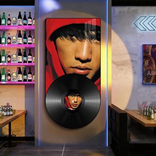 周杰伦歌词海报装饰画客厅电视机背景墙专辑黑胶唱片入户玄关挂画