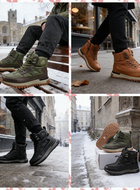 在售185美刀！加拿大头层牛皮防水中帮加绒保暖抗寒-30°男雪地靴
