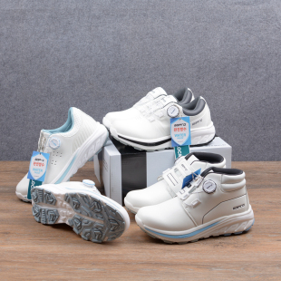 外贸韩单全皮面防水旋钮扣轻量男女高尔夫球鞋 情侣运动休闲综训鞋