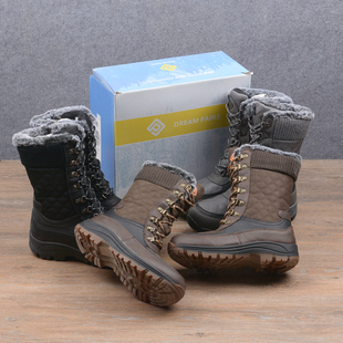 外贸单出老美冬季女士防水加绒保暖抗寒雪地靴防滑耐磨高筒棉靴