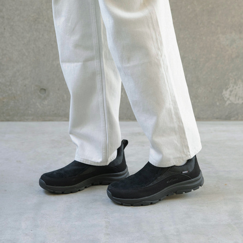 在售11900日元!出日单防水低帮加绒一脚蹬真皮休闲运动健步男鞋