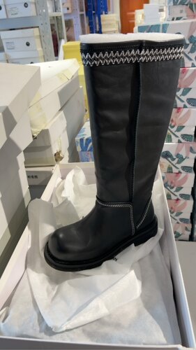 -22柏 3566-1011头层牛皮高靴