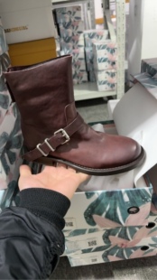 a3艺3652水洗牛皮短靴女鞋