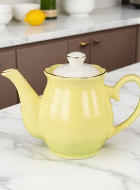 陶瓷茶壶家用泡茶壶茶具茶水壶凉水壶油壶醋壶小水壶饭店餐厅无金