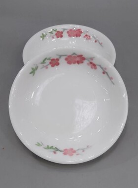 醴陵老瓷器群力06年送中*海用胡瓷全手绘梅花汉碟调味碟原厂正品