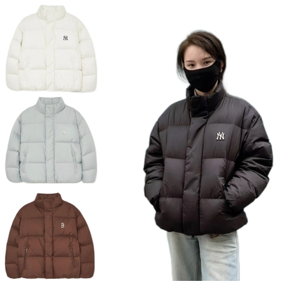 韩国潮牌MLB正品秋冬新款基础款刺绣标NY短款经典羽绒服3ADJB0736