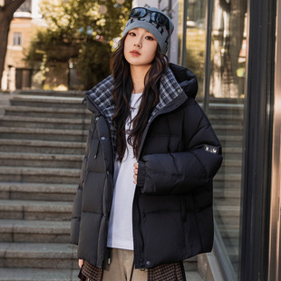 高中初中学生羽绒服女加厚冬装15岁13女孩外套洋气白鸭绒12女大童