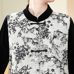 2025新款春夏款新中式马甲妈妈装圆领打底衫气质大码中老年女