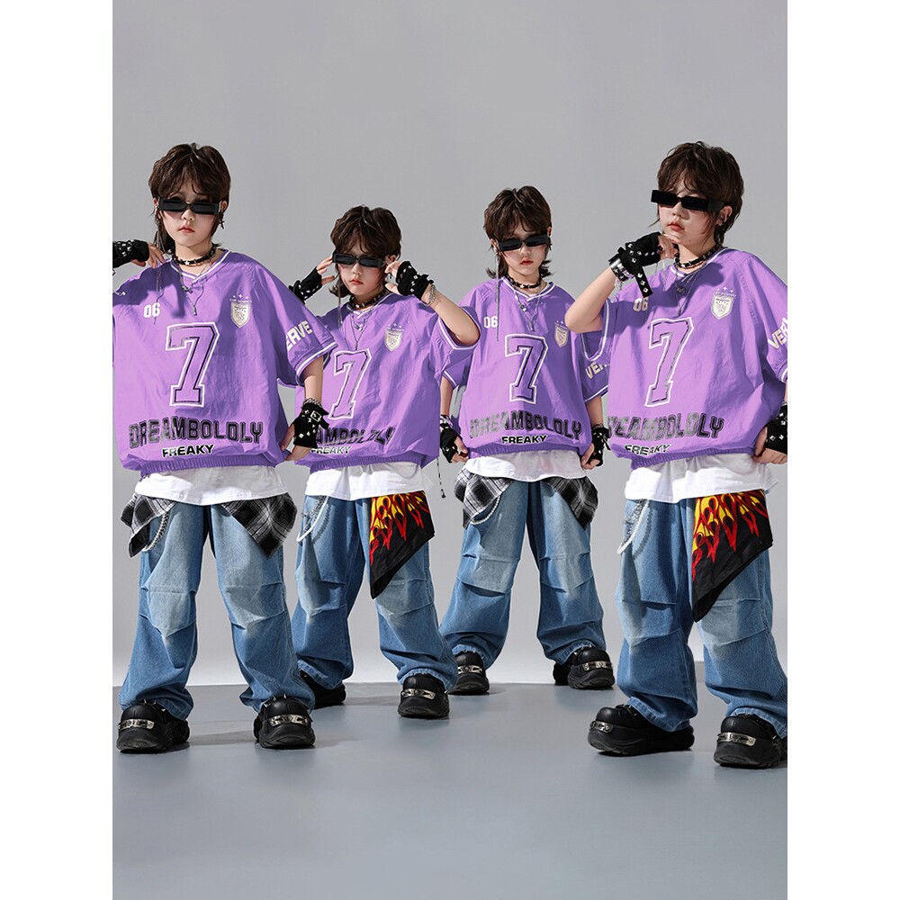 2026新款街舞潮服套装儿童演出服hiphop宽松潮酷练功服男女