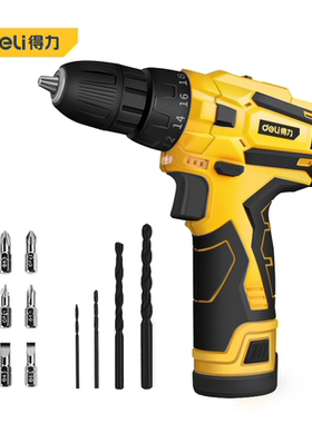 得力电钻 10.8V充电式起子电钻家用手枪钻DL6262 电动工具