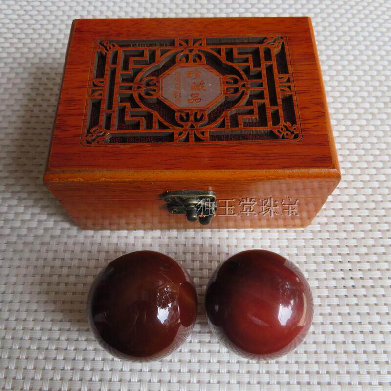 健身球手球按摩球玉石实心手转球老人健身球空心手球生日礼物