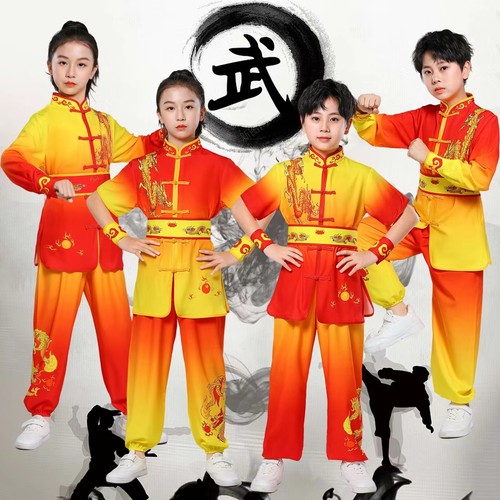 校运会武术长拳打鼓舞龙服中国风