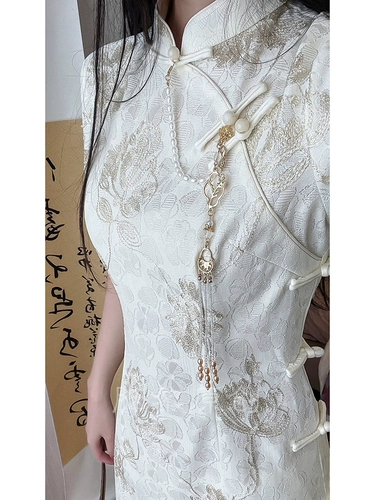 Летнее легкое ципао, ретро кружевное платье, светлый стиль, китайский стиль