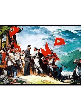 红军题材 红色爱国文化主题文创手工diy数字油画 手绘填色油彩画