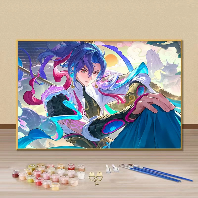 孙权王者荣耀人物diy数字油画