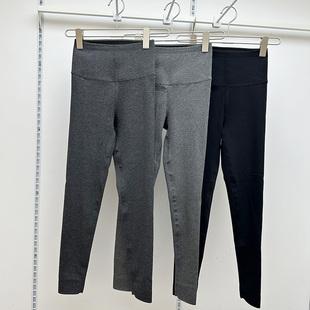 高腰打底裤秋冬款加绒加厚外穿收腹提臀平纹瑜伽棉芭比裤九分显瘦