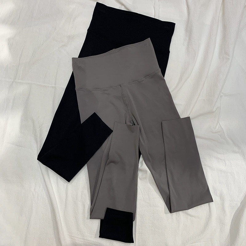 古妃56105九分无痕液态裤女简约薄款高腰收腹提臀高弹外穿打底裤