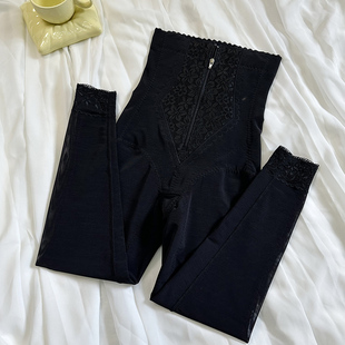 强力收胃收小肚子高腰美体裤 塑形提臀长裤 女排扣拉链收腹翘臀修身