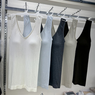 吊带背心丽米雅带胸垫V领背心