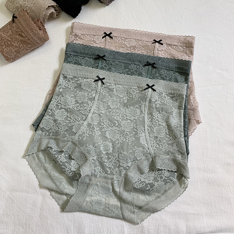 收腹抗菌性感蕾丝收腹内裤女