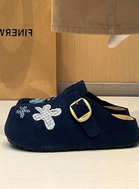 小众厚底勃肯鞋女2025新款秋季百搭防滑包头半拖鞋外穿一脚蹬凉拖