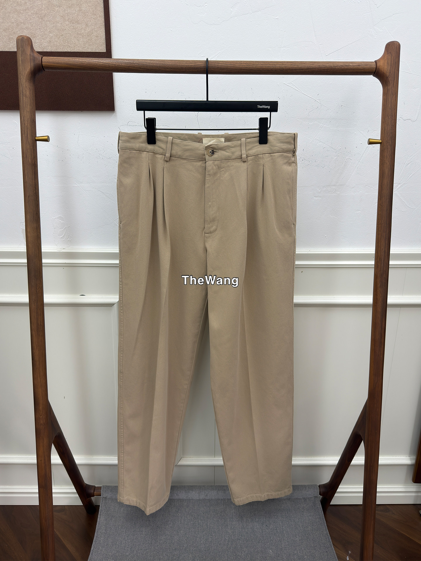 thumbnail for Row26Fw Tomasino khaki cotton pants, sophisticated commuter casual versatile pants for men and women