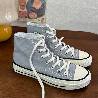 耐磨帆布透气高帮青春潮流帆布鞋