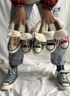 2024新款多色百搭evenstar鞋 保暖加绒高帮帆布鞋ins超火经典棉鞋