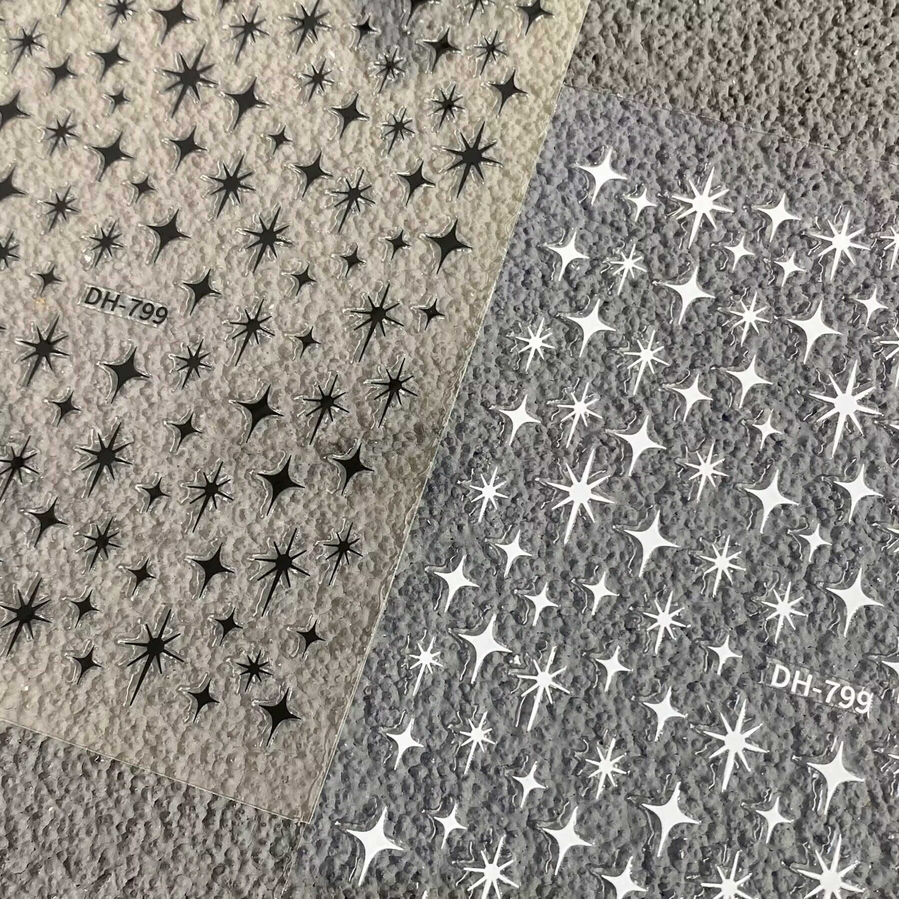 烫金银色六芒星美甲贴纸
