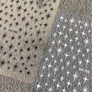 烫金银色六芒星美甲贴纸简约百搭黑白星芒薄韧背胶防水指甲贴装饰