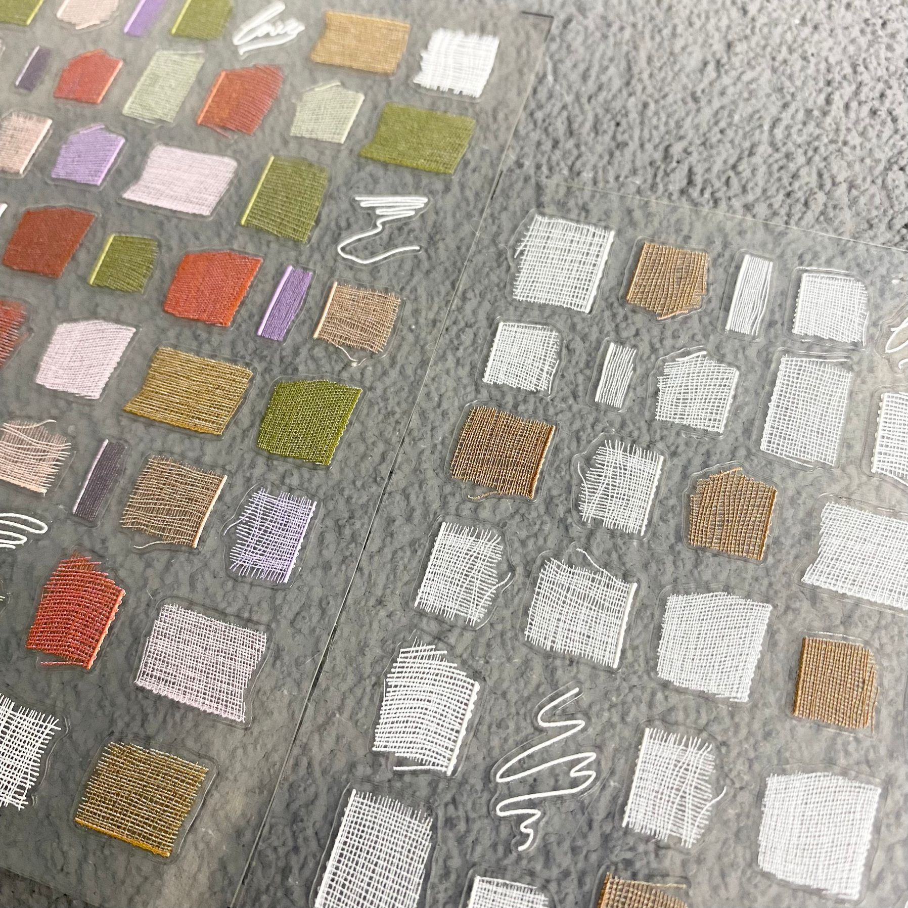 彩色质感勾线布料美甲贴纸