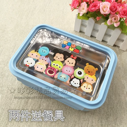 Детский ланч-бокс из нержавеющей стали для школьников, японская мультяшная обеденная тарелка