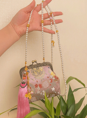 成品中国风复古手工包锦缎棉布搭扣零钱包国风礼物可放银行卡