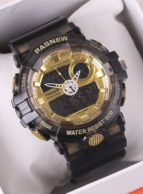 正品百圣牛手表电子表pasnew学生防水夜光潮流多功能户外防震496