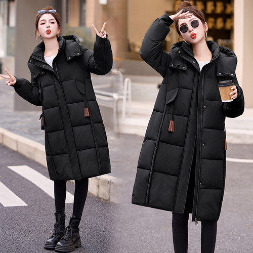 2025年冬季新款加厚羽绒棉外套棉衣女修身气质棉服过膝大码棉袄