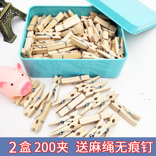 原木夹照片夹小清新带麻绳夹子装饰房间教室照片墙夹子夹照片夹子