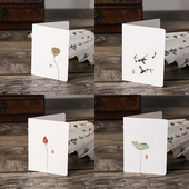 古风贺卡祝福卡带信封加厚加硬生日卡鲜花插卡教师节情人节卡片