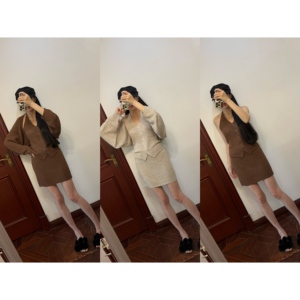 MCHIC | 秒自留！谁穿谁美~亚麻肌理感罩衫+吊带+半裙三件套女