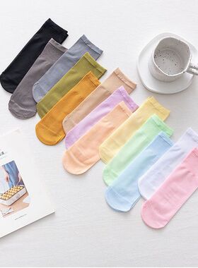 夏季防勾丝儿童钢丝袜薄款男童女童短丝袜白色冰丝糖果袜宝宝袜子