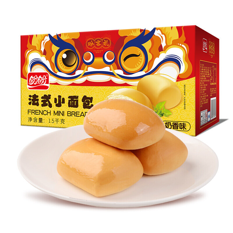 盼盼 法式小面包 早餐零食大礼包儿童点心 软面包奶香味 1500g/箱属于什么档次？