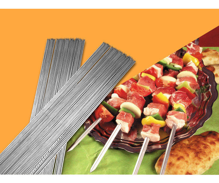 无磁不锈钢烧烤针烧烤钎圆头烧烤签子烤羊肉串针烤肉钢签钢钎10只|msdalam kategori luar/Mountaineer/Camping/Aksesori perjalanan, dapur/pinggan mangkuk/bekalan barbeku berkelah, aksesori barbeku, jarum barbeku - dari Buy2taobao.com untuk memberikan perkhidmatan ejen Taobao profesional membeli