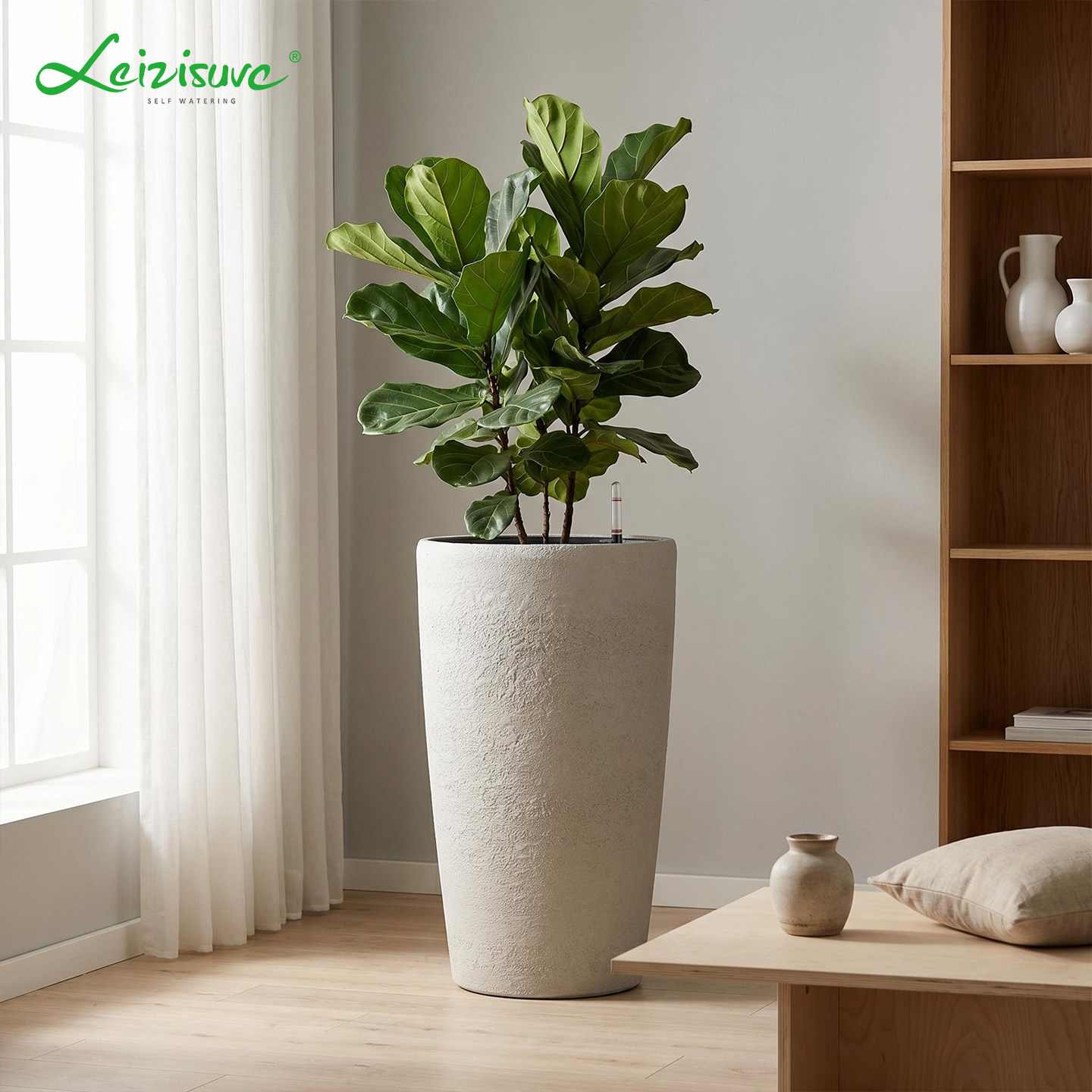 仿石膏工艺自吸水懒人种植盆