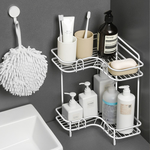 浴室置物架三角架落地免打孔价格 浴室置物架三角架落地免打孔图片 星期三