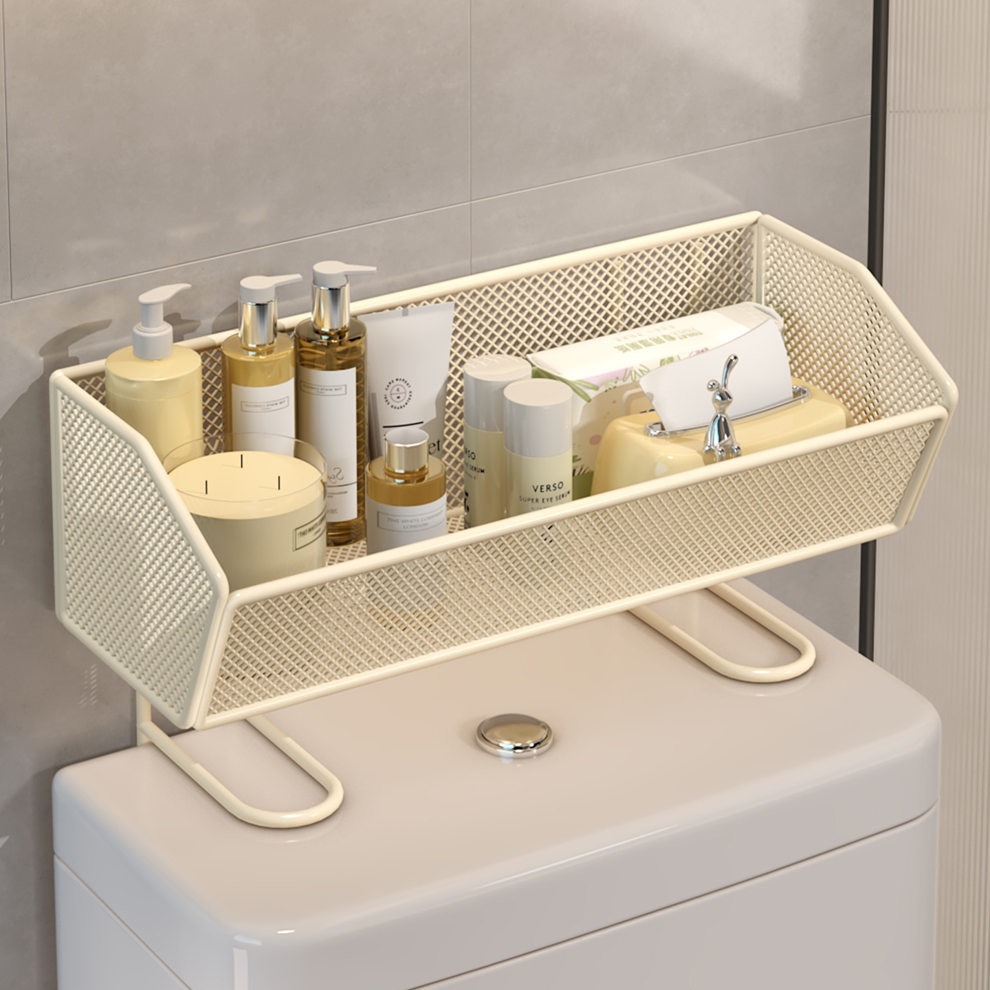 免打孔卫生间马桶上方置物架浴室储物架子厕所洗手间多功能收纳架