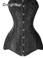 European and American court shaping garment, extended hip shaping garment, steel frame slimming, waist and abdomen cinching, corset garment, jacquard thumbnail 3