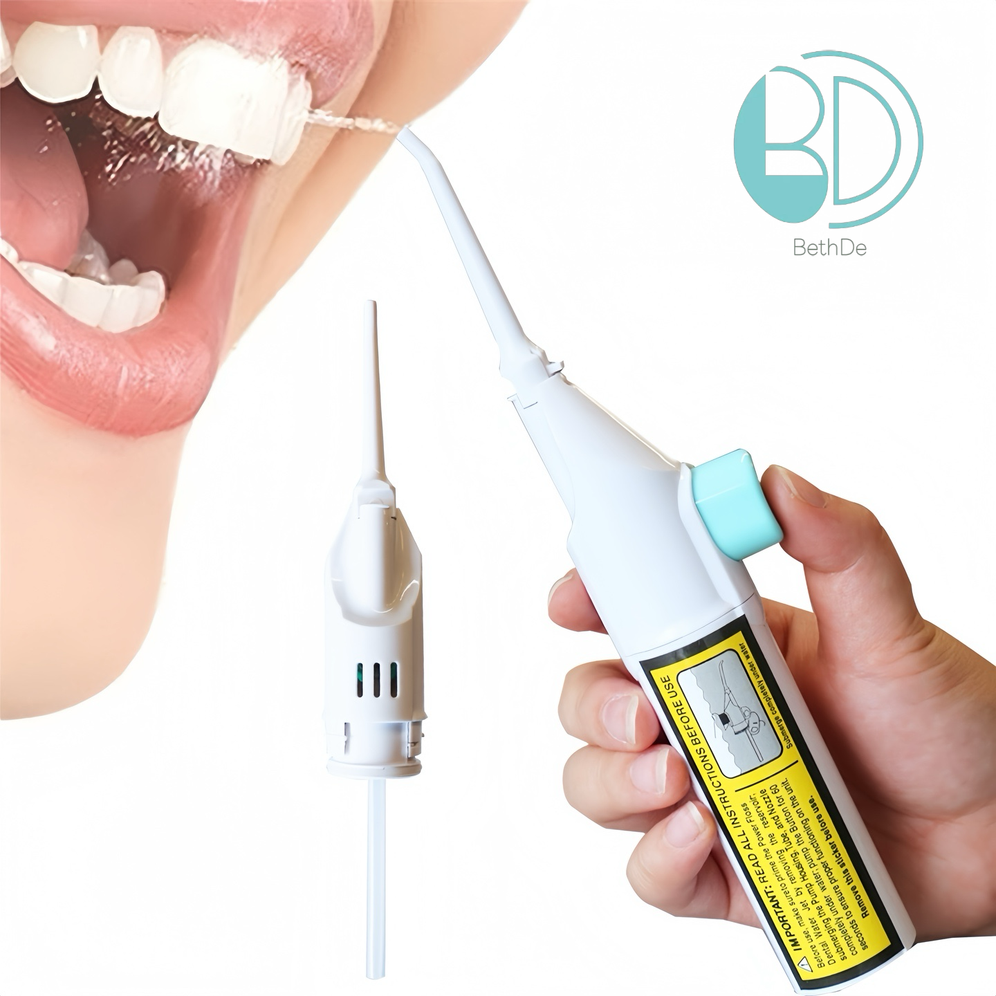 手动洗牙器家用便携式牙齿清洁洗牙线矫正畸牙洞缝冲洗清洗器