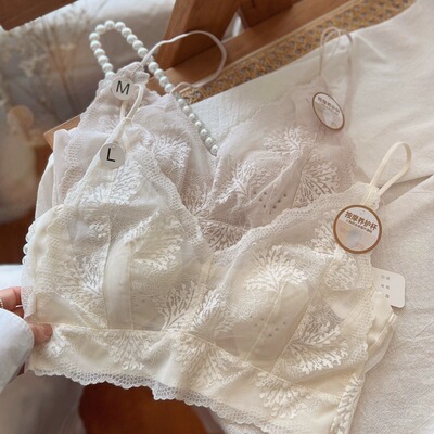 法式蕾丝性感美背内衣女薄款吊带