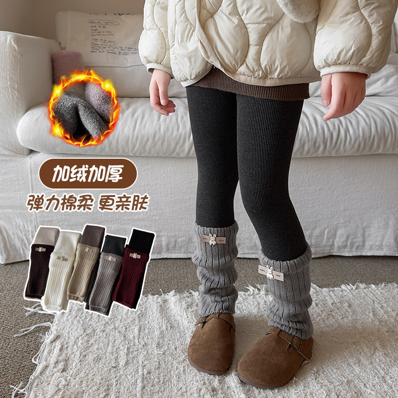 女孩袜女童打底袜子款加绒儿童底裤宝宝打加厚连裤袜外穿秋冬冬季
